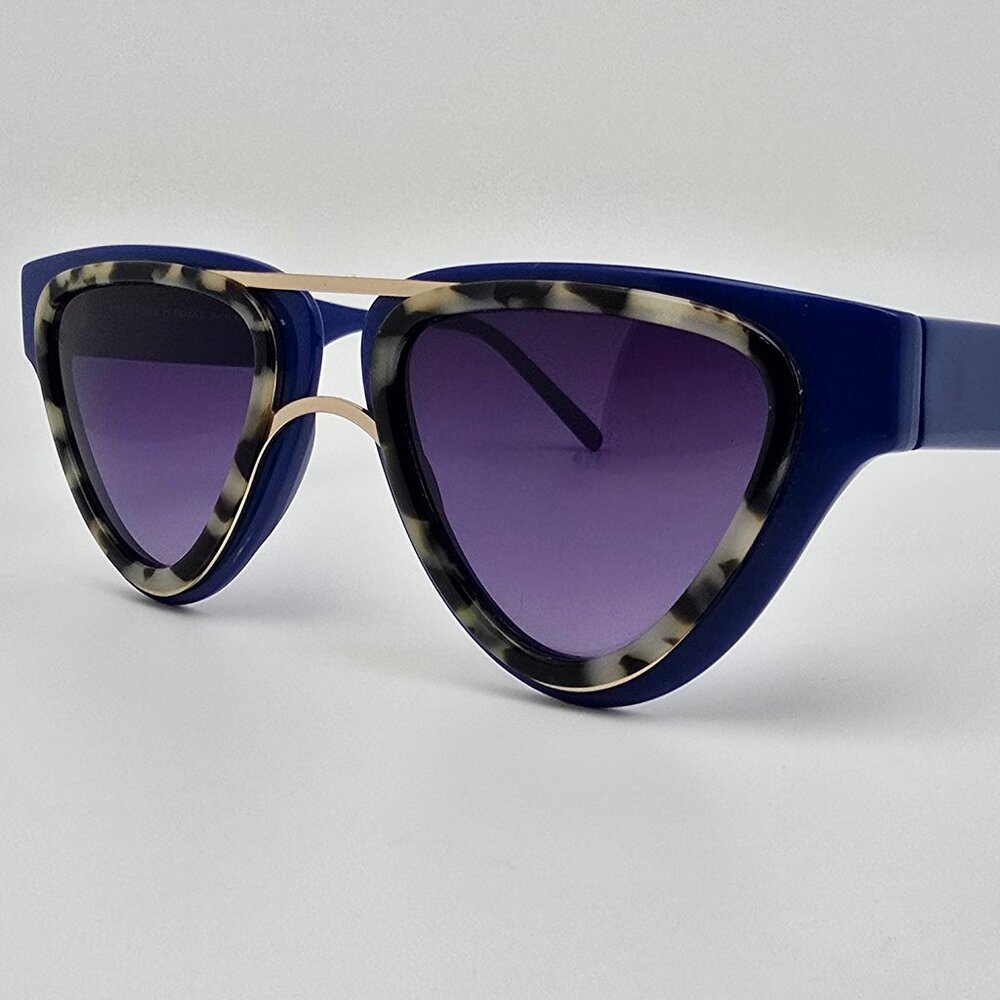 Smoke x Mirrors Sodapop V Blue Gold Frame Grey Gradient Lens Aviator Sunglasses
